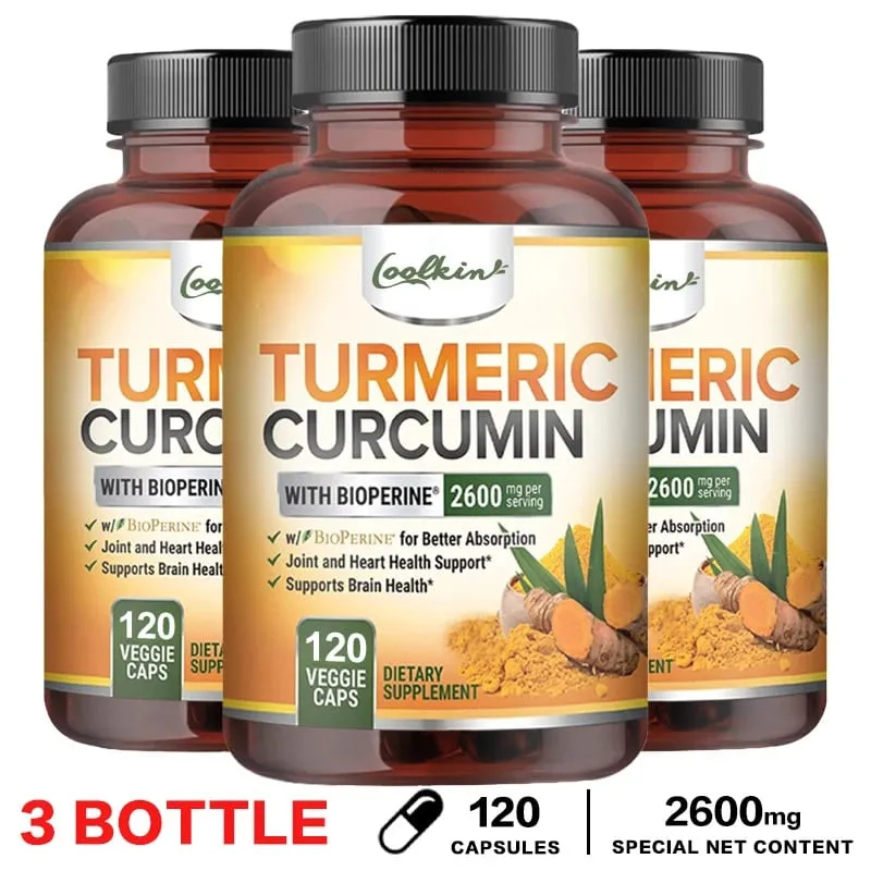 Curcumin Capsules Natural Joint Support with Black Pepper - Relieve Joint Pain