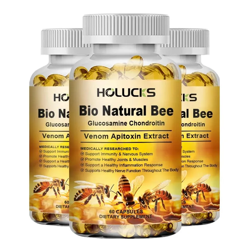 Suplemento Bio Natural de Abelha com Apitoxina e Glucosamina Suporta Função Nervosa Flexibilidade Alivia Rigidez Confiança