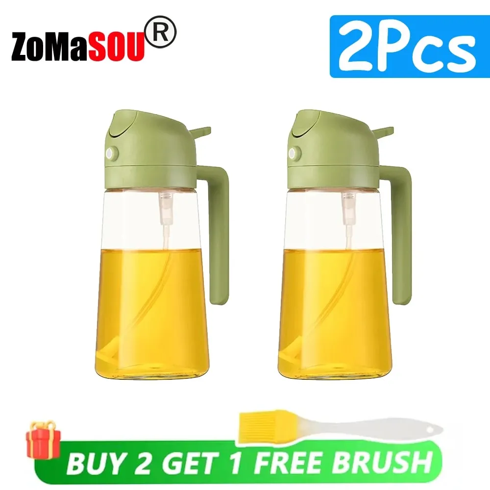 1-4pc 2-em-1 pulverizador pourer óleo garrafa vazia recipiente de óleo de plástico dispensador vaporizador cozinha churrasco acampamento utensílios de cozinha
