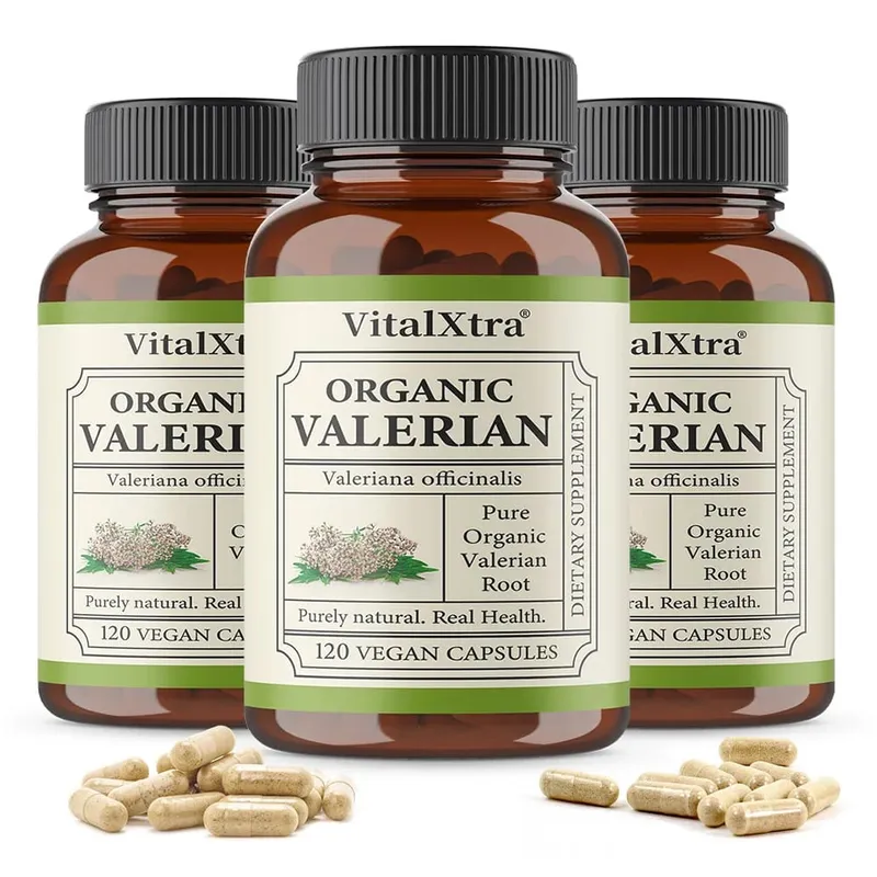 Premium Valerian Root Capsules 450mg Natural Sleep & Relaxation Support Relieves Stress Vegan Non-GMO for Men & Women