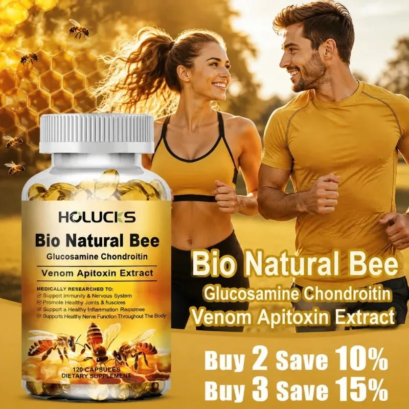Suplemento Bio Natural de Abelha com Apitoxina e Glucosamina Suporta Função Nervosa Flexibilidade Alivia Rigidez Confiança