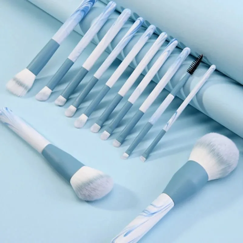 12pcs Makeup Brushes Set Portable Foundation Powder Blending Blush Concealer Synthetic Fiber Bristle Brush Blending Makeup Brush