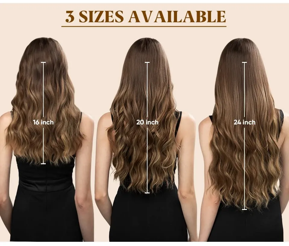 Fio invisível ondulado sintético com clipes, extensão de cabelo, linha de peixe, loiro natural, clipe em peça de cabelo falso