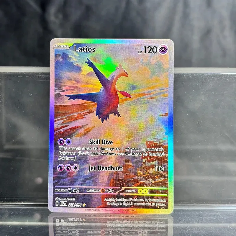 Coleção de negociação de jogos holográficos cartões proxy ptcg charizard pikachu mew ex singl pkm cartões de folha gengar vmax skyridge (sk)