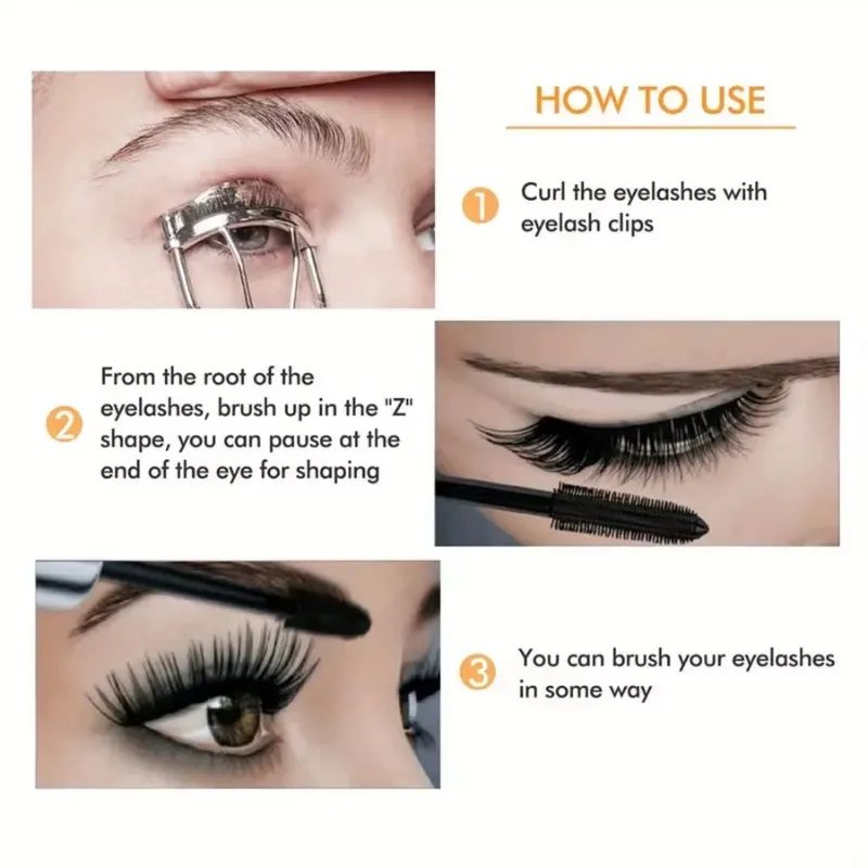 Rímel 4d à prova d'água, espesso, longo, à prova de manchas, criptografado, de longa duração, ondulação, grandes ferramentas de maquiagem para os olhos