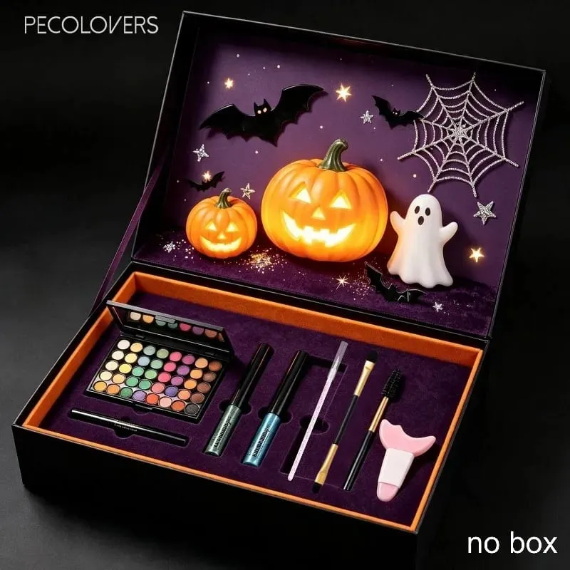 8PCS Face Set Multi-color Eye Shadow Plate+eye Black+eyeliner Pen+makeup Tools Waterproof and Durable Halloween Makeup — image 2