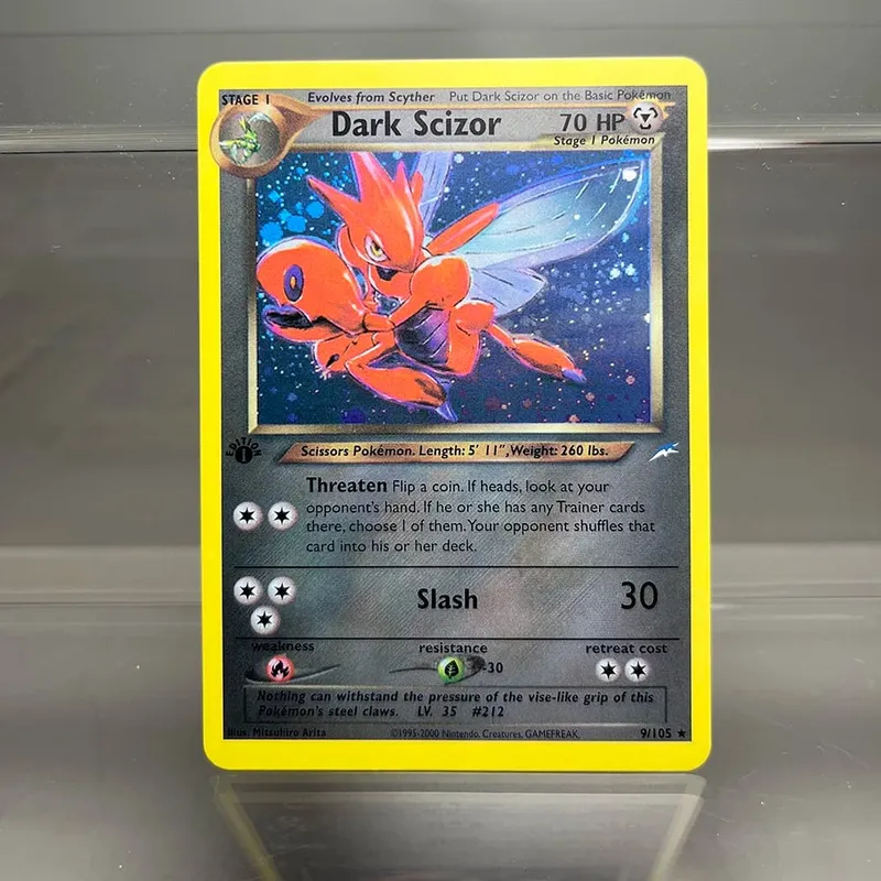 Neo destino charizard ptcg cartão de coleção única 1ª edição 1996 tyranitar gengar cartão pkm cartões proxy brinquedos presentes
