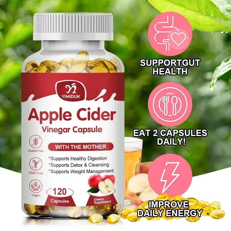 Cápsulas de vinagre de cidra de maçã 1600 mg apoiam a digestão, limpeza natural, controle de peso, saúde imunológica e equilíbrio metabólico — image 7