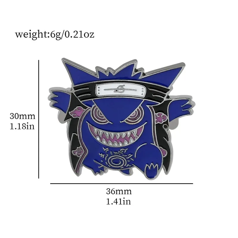 Gengar broches de desenhos animados, alfinetes de lapela esmaltados de anime para mochila, acessórios, coleção de fãs, broches, presentes