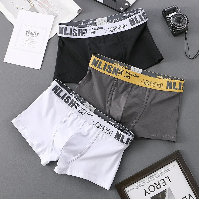 [Bloom the love] Brand Solid 1pcs/3pcs Boxer Men Underwear Cotton Boxershort Mens Boxers Man Cuecas Masculina Size M-3XL nl-112