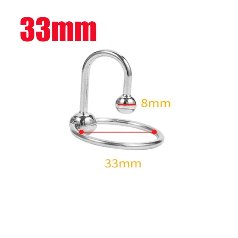 Sm dilatador uretral anel peniano, anel peniano retardador de ejaculação em aço inoxidável, bloqueio de atraso de contas de metal, plug fino de pênis, brinquedo sexual para homens