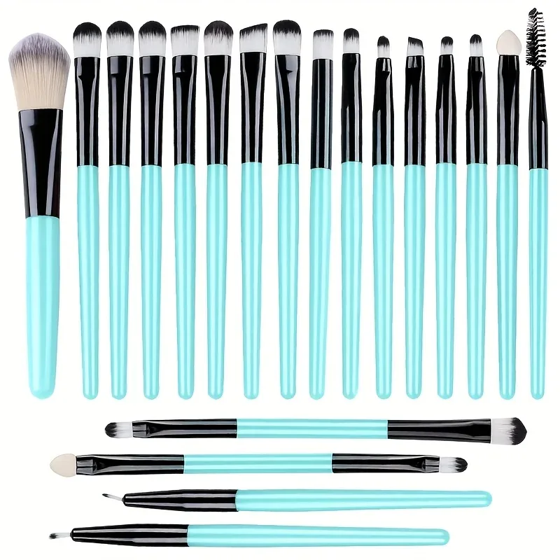 Conjunto de pincéis de maquiagem para os olhos, 20 peças, portátil, macio, ferramentas de beleza, base, sombra, delineador, multifuncional, iniciante