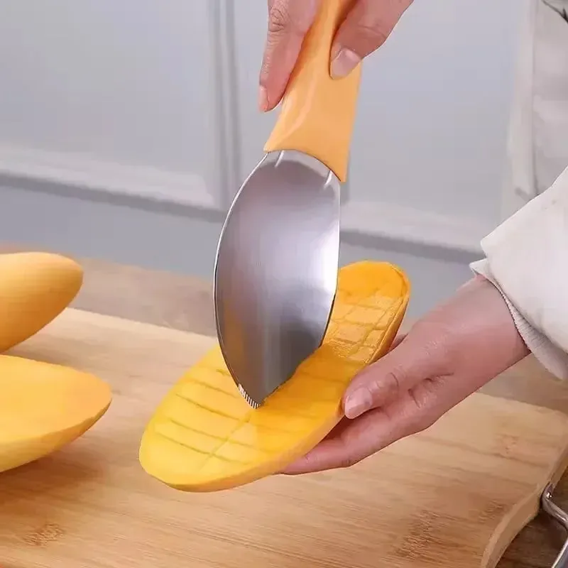 Colher de manga multifuncional, faca de corte, ferramenta de grânulo, descascador, manga, abacate, colher, cozinha, ferramenta de frutas, imperdível