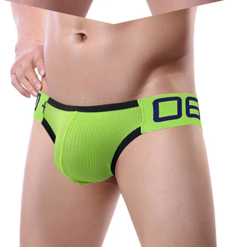 1Pc 0850 Cross Strap Men's thong Threaded Cotton Sexy Butt Lifting Four Ding Gay Back Empty Sexy Sexy Free Pants