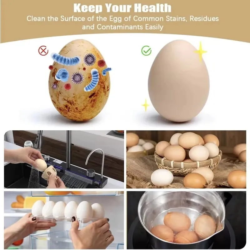 Silicone Egg Washing Brush Specialized Egg Cleaner Tool Flexible Food Grade Scrubber for Farm Fresh Eggs Kitchen Use