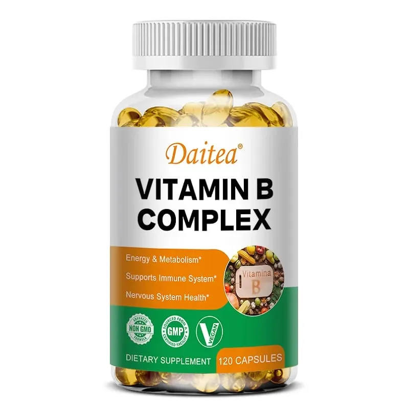 Daitea Composto VitaminB Cápsulas VB B1 B2 B3 B5 B6 B7 B9 B12 Melhor humor auxilia no sistema nervoso e suplemento de suporte energético