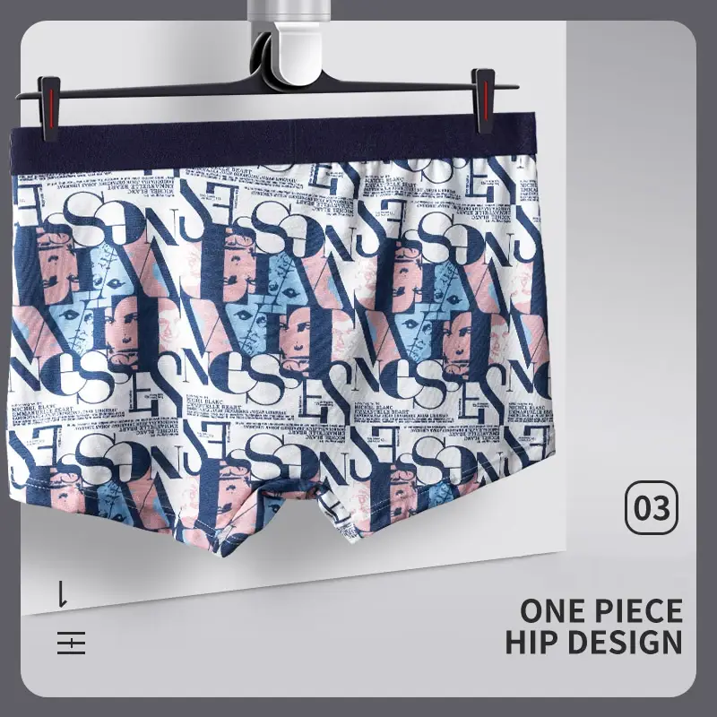 MiiOW 4Pcs Man Underwear Boxers Men's Panties Breathable Polyester Innerwear Sexy Men Underpants Boxershorts Antibacterial
