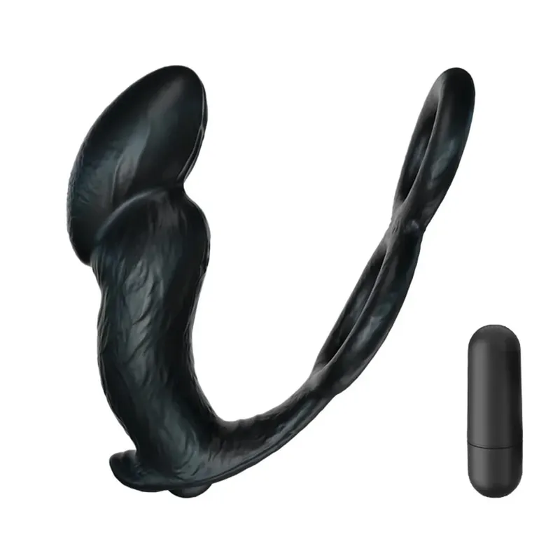 Vibrador anal vibrador masculino, massageador de próstata retardar a ejaculação, anel peniano, plugue anal com bala, brinquedos sexuais para homens, masturbador gay
