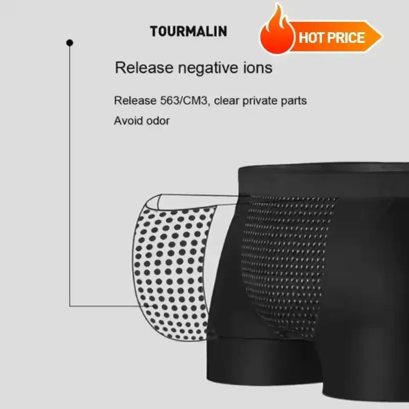 Cuecas boxer masculinas de terapia magnética, roupa íntima respirável e confortável com 22 ímãs de saúde para circulação sanguínea, tamanho L-6XL, 1 peça