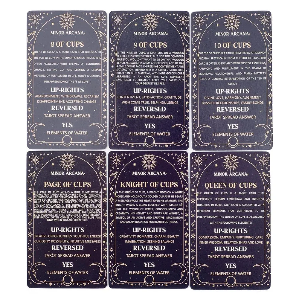 Significado cartas de tarô 78 cartas baralho inglês visões adivinhação edição jogo de tabuleiro para iniciantes tamanho de bolso tarô aprendizagem baralho — image 5
