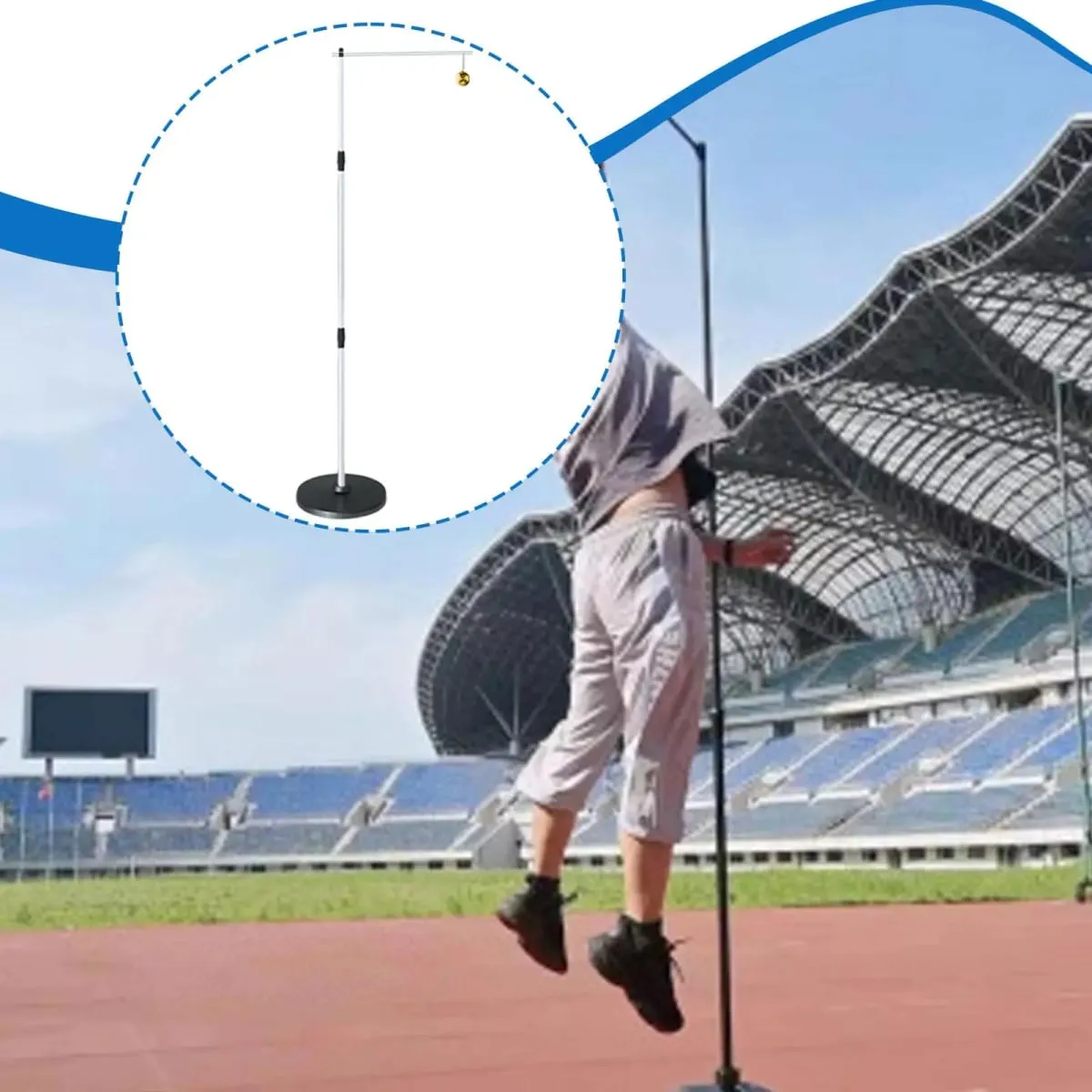 Testador de salto vertical, ferramenta de treinamento de salto de chão, estrutura de aço para escolas esportivas e medição de exercícios em casa