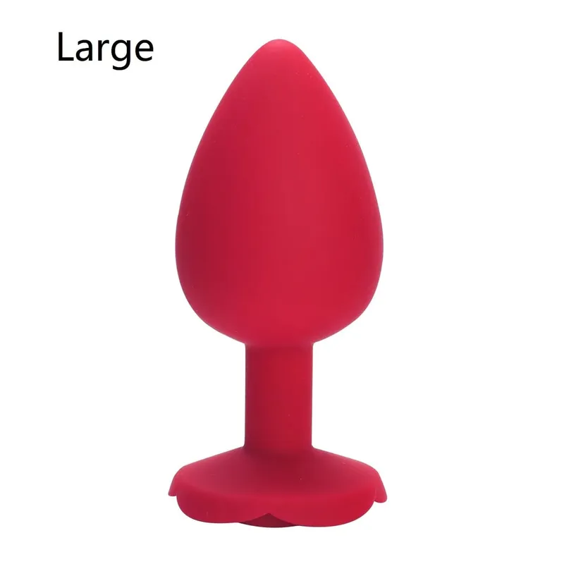 Rosa flor silicone anal contas butt plug conjunto pequeno médio grande anal plug jóias treinador anal vibrador ânus sexo brinquedo das mulheres dos homens gay