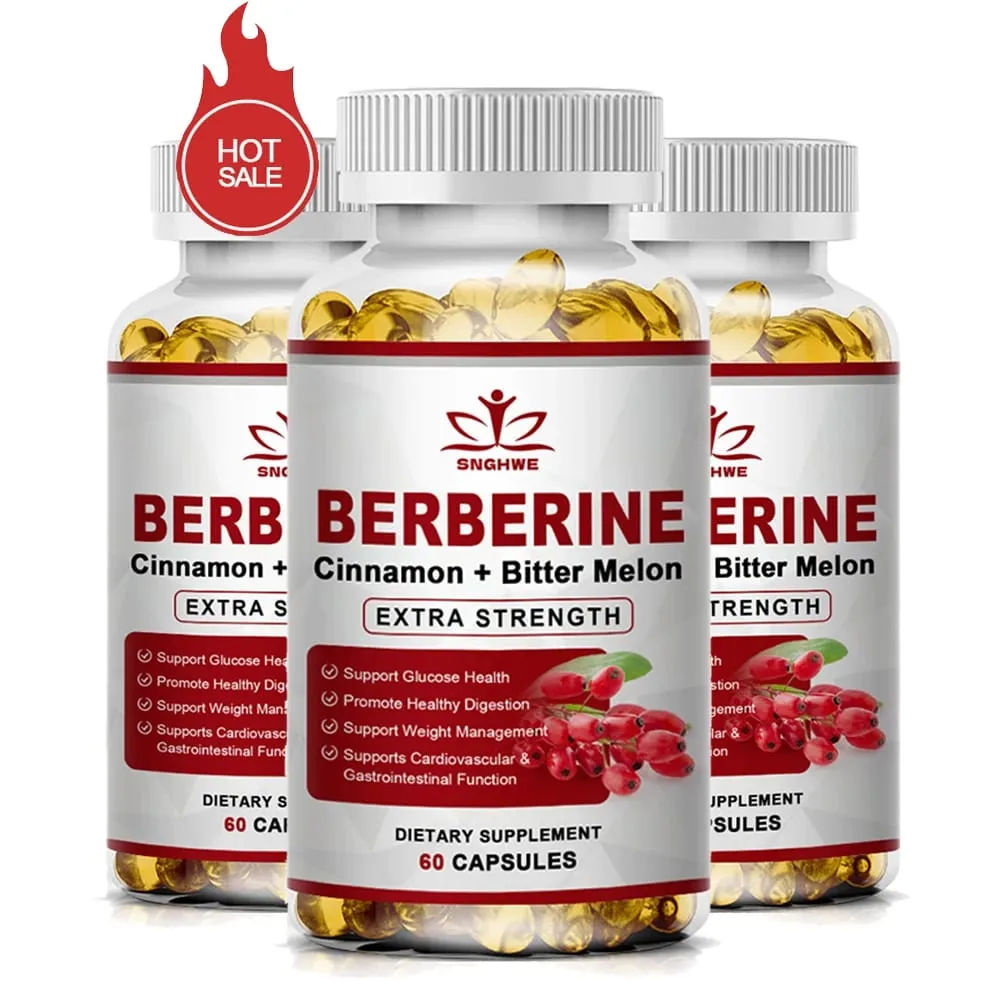 Suplemento de Berberina de Alta Potência com Canela do Ceilão - Sistema Imunológico Função Cardiovascular e Gastrointestinal - Berberine H
