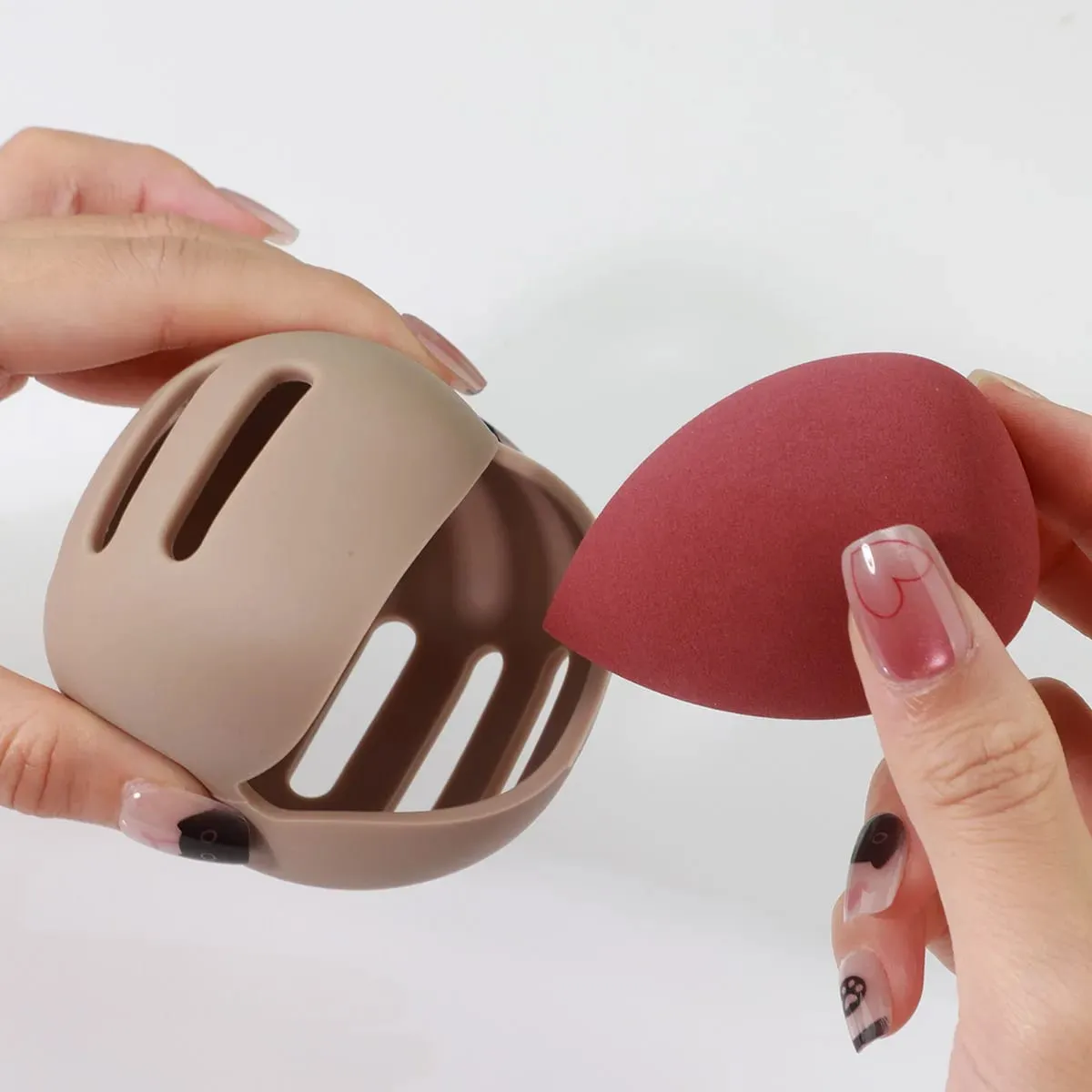 Suporte de pincel de maquiagem de viagem, 2 peças, silicone, bolsa de pincéis cosméticos, estojo de esponja de maquiagem, portátil, à prova d'água, ferramentas de maquiagem para mulheres