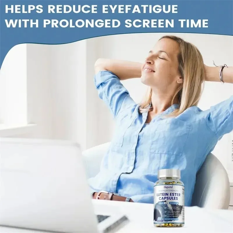Cápsulas de éster de luteína - com vitaminas de zinco C e zeaxantina para olhos secos, fadiga, melhoram a função visual para olhos saudáveis