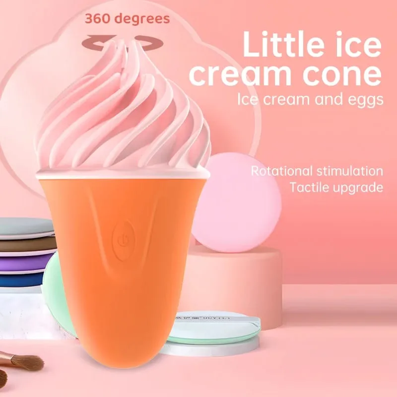 Masturbador vibratório em formato de sorvete, envoltório de 360 ​​graus, exercitador de resistência, brinquedo sexual portátil para adultos