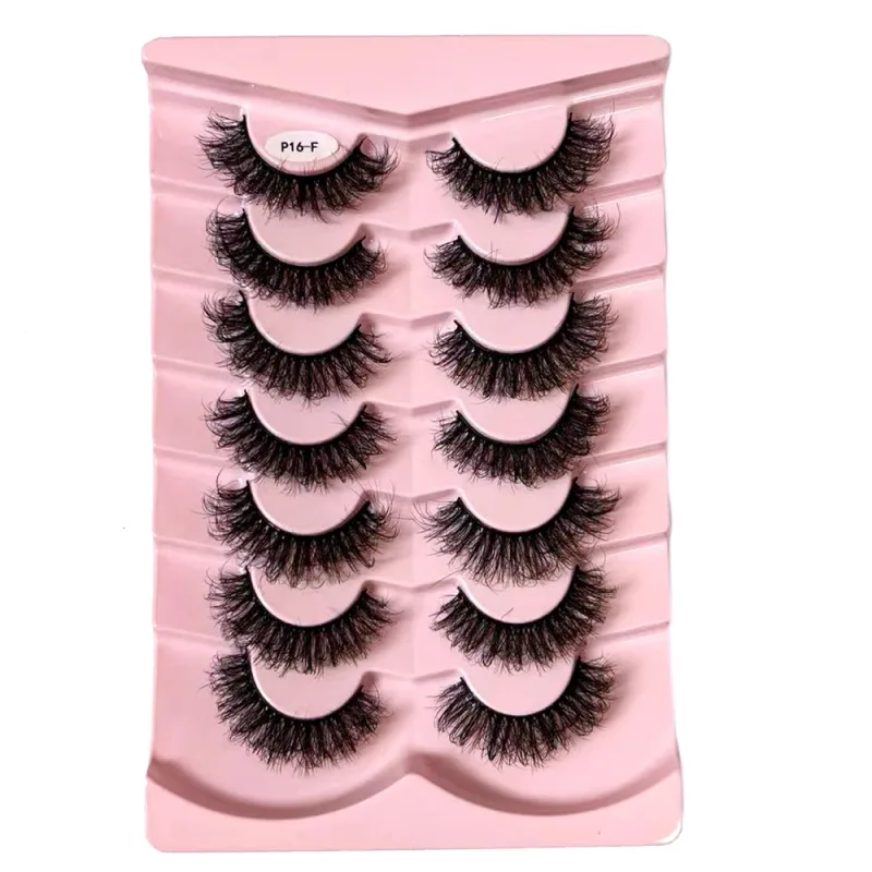 7 Pairs False Eyelashes Wispy Lashes Natural Look Fake Eyelashes Faux Mink Fluffy Strip False Lashes Pack