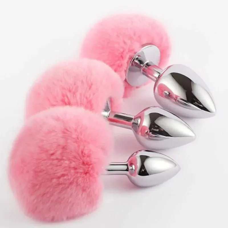 Plugue anal de aço inoxidável, cauda de coelho, vibrador erótico, plugue suave para bunda, ânus, sex shop, jogos adultos, brinquedos sexuais para mulheres