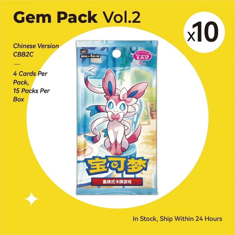 New Gem Pack Vol 2 Cards Scarlet and Violet Trading PTCG Box Eevee Eeveelution Gem Pack 2 Collection Toy Gift Original 100%