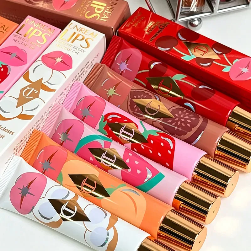 Charlotte Jelly Lip Gloss Alto Brilho Hidratante Volumizante Vitamina E para Uso Diário Gloss Bálsamo Natural Tilbury Cosméticos