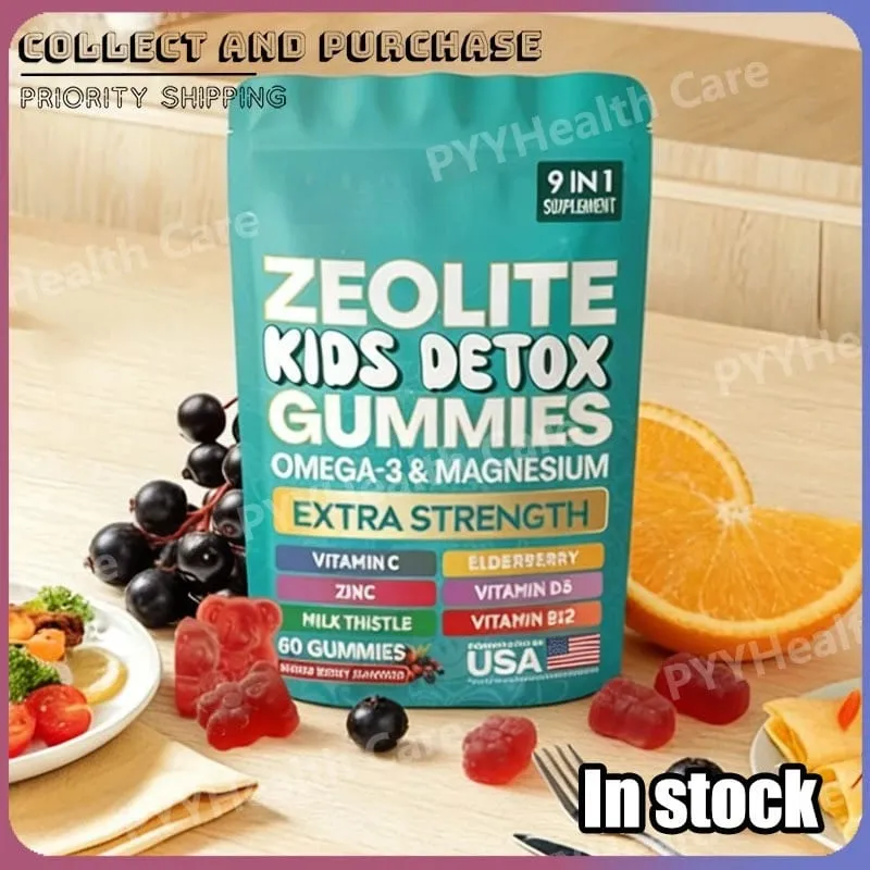 Zeolite Gummies 9-in-1 with Omega-3 Magnesium Elderberry Vitamin C Milk Thistle Vitamin D3 Zinc B12 (60 Gummies) — image 1