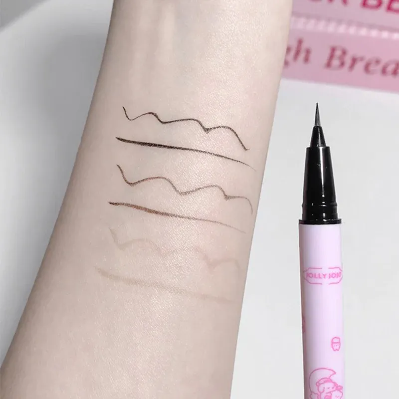 Delineador líquido preto, maquiagem para os olhos, super à prova d'água, de longa duração, fácil de usar, caneta de bicho da seda, ferramentas de cosméticos de maquiagem