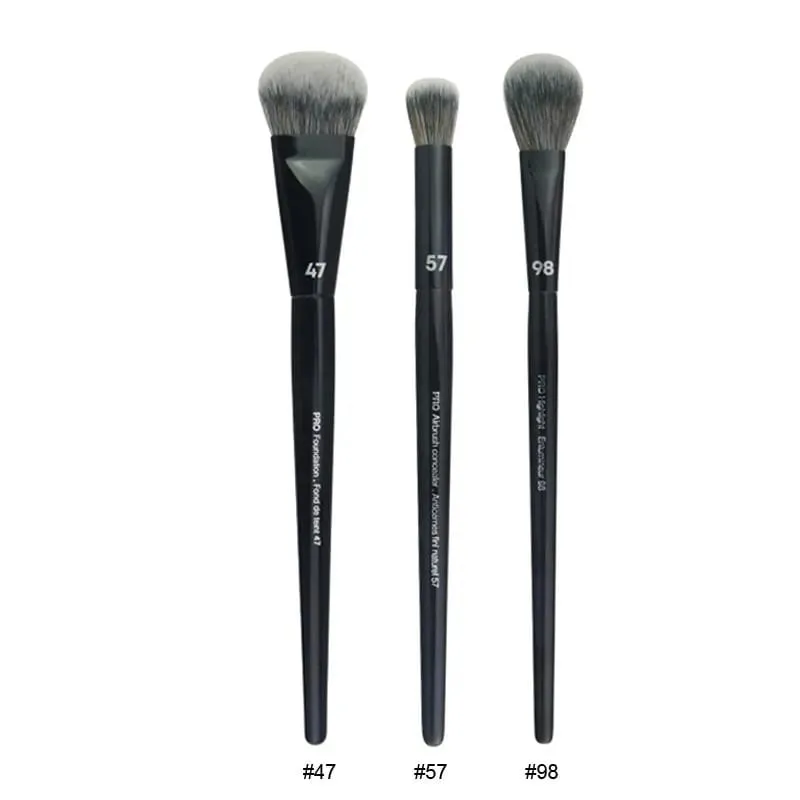 4 pçs/set Pro Preto Sombra de Olho Pincéis de Maquiagem Lip Brow Precisão Corretivo Mistura de Cabelo Sintético Mancha Destaque Make Up Brush