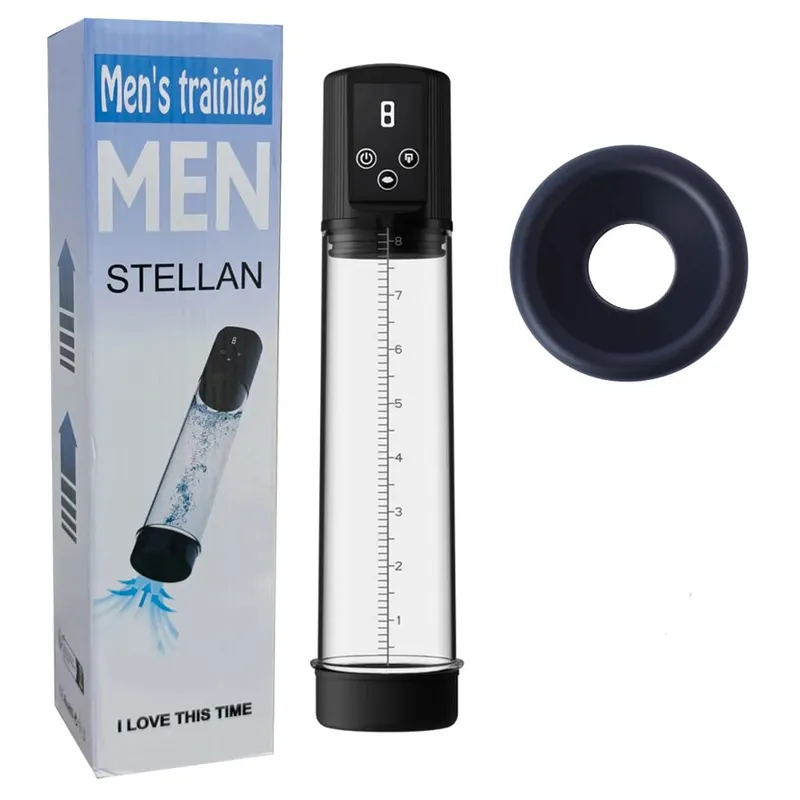 Extensor de água de ar masturbador masculino automático com 9 pressão de treinamento e 4 modos de sucção brinquedos sexuais adultos para homens ereção
