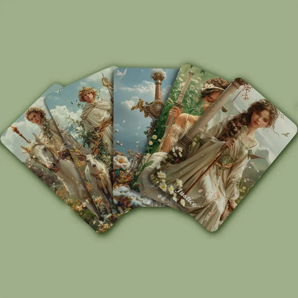 Cartas de tarô para iniciantes com guia Spring Sprout Tarot Deck 80 Oracle e cartas de tarô com borda de aprendizagem dourada