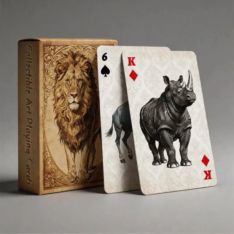 Savannah Animal Jogando Cartas Premium Baralho de Papel Suave Embaralhamento Cartas de Poker para Jogos de Tabuleiro de Festa e Desempenho Mágico