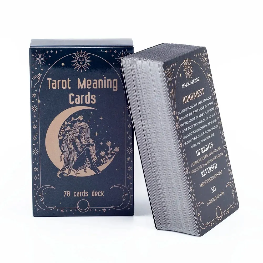 Significado cartas de tarô 78 cartas baralho inglês visões adivinhação edição jogo de tabuleiro para iniciantes tamanho de bolso tarô aprendizagem baralho — image 2