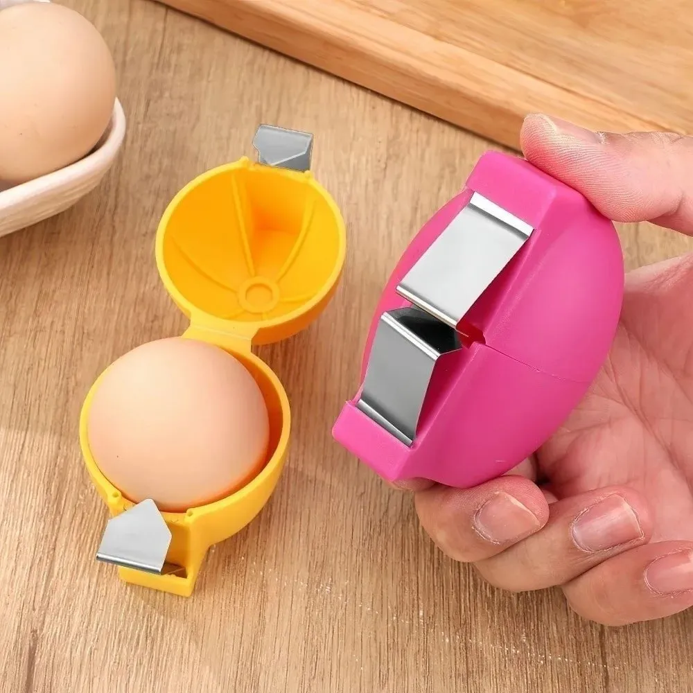 New Handheld Egg Shell Opener Stainless Steel PP Egg Peeler Creative Eggshell Opening for Raw Eggs