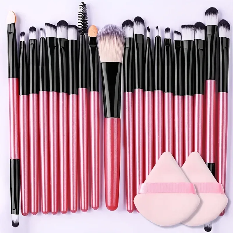Conjunto de pincéis de maquiagem, 20 peças, sombra, corretivo, base, corretivo, pincel de mistura, macio, fofo, ferramenta de beleza feminina, kit de pincéis de maquiagem
