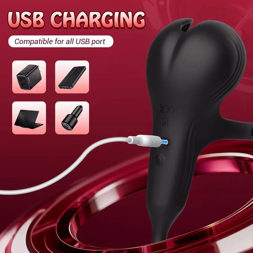 Empurrando plugue anal vibrador masculino massageador de próstata controle remoto anel peniano testículo taint estimulador brinquedos sexuais para homens casais