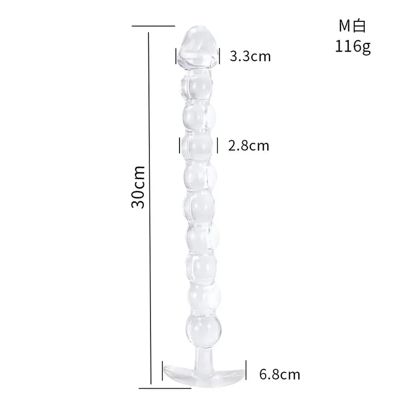 40cm Glass Dildo Artificial Penis Dick Crystal Anal Bead Butt Plug Prostate Massage Masturbate Sex Toy For Adult Women