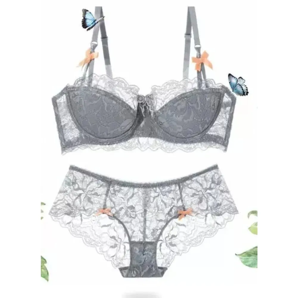 Conjunto de sutiã meia xícara de verão, tendência, fino, grande, minimizador de busto, lingerie de abstinência reunida para mulheres, sono diário, roupa casual