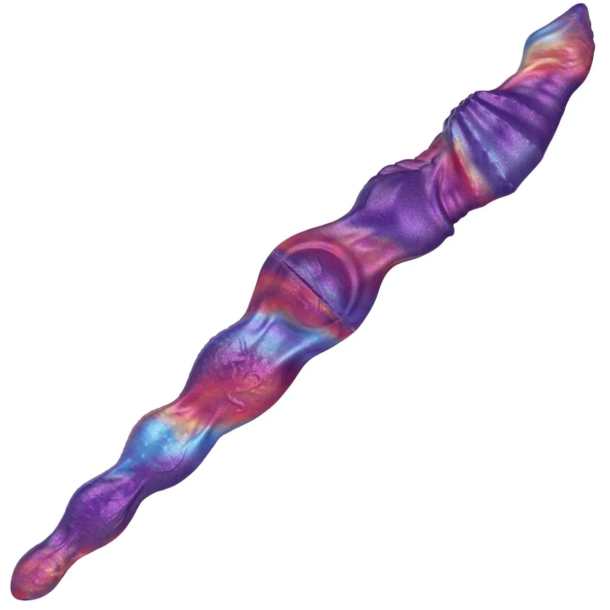 Silicone dupla cabeça butt plug vibrador realista anal grânulo especial-em forma monstro flexível pênis brinquedo sexo para mulher masturbador