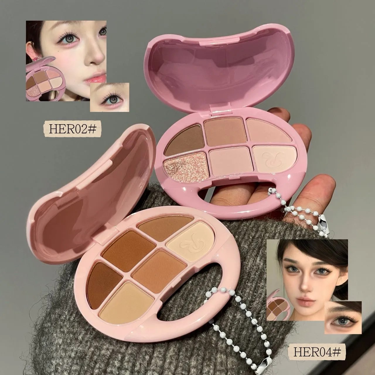 Rosa marrom seis cores disco de sombra de olho baixa saturação fosco perolado paleta de sombra coreano maquiagem fosco shimmer olho cosméticos