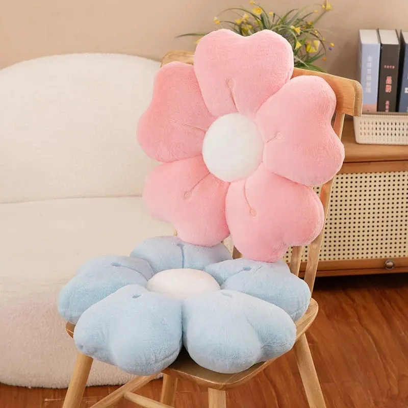 Almofada de pelúcia confortável em formato de flor de margarida - almofada decorativa fofa para cama e sofá tecido de poliéster macio