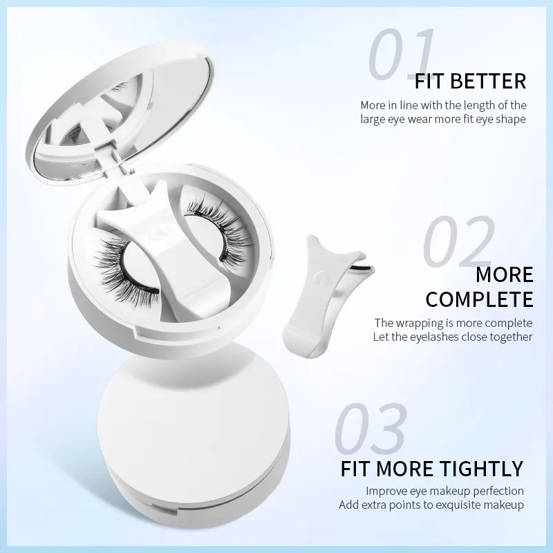Cílios postiços magnéticos marrons, natural, macio, leve, conjunto de maquiagem para os olhos com aplicador, caixa de uma peça, fácil de transportar, ferramenta para cílios